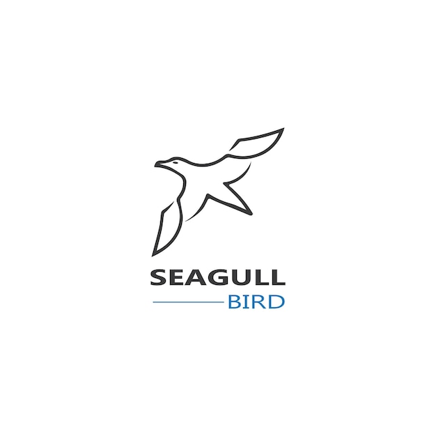 Seagull Bird logo icono vector diseños