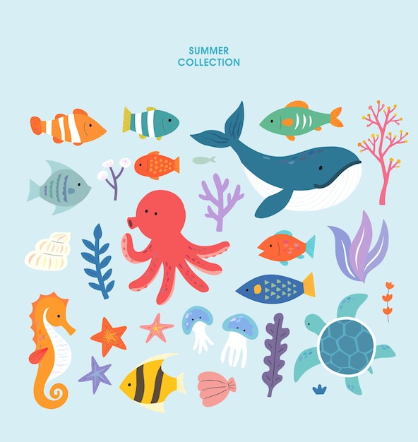 Vector sealife ummer set