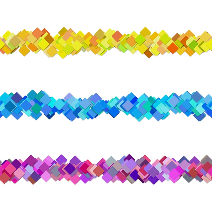Vector seamless, al azar, cuadrado, patrón, párrafo, divisor, línea, diseño, conjunto - vector, diseño, elementos, de, coloreado, diagonal, cuadrados