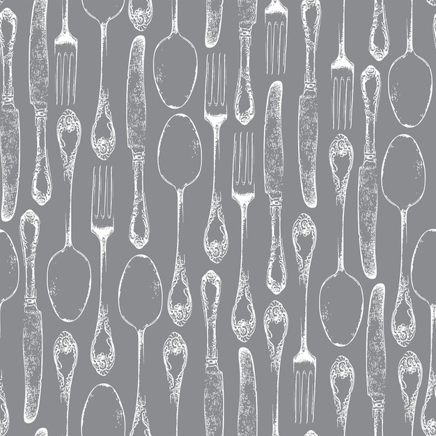 Seamless background with Cutlery