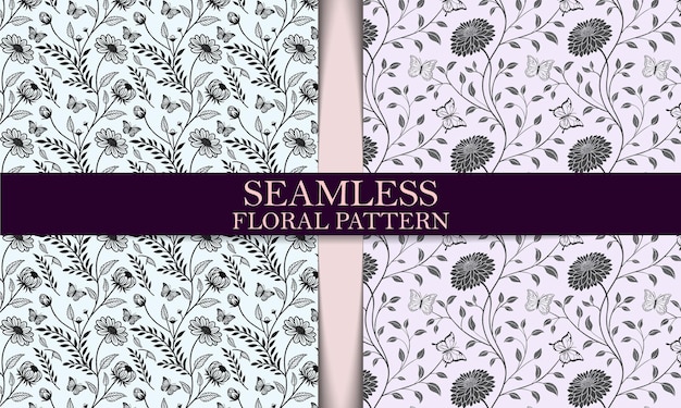 Seamless Floral and Butterfly Design for Fabric and Stationary