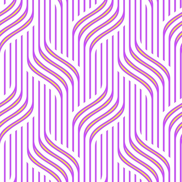 Vector seamless geometric vector pattern purple abstract wavy pattern for packaging and background