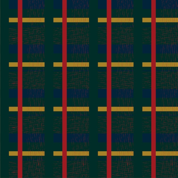 Seamless Gingham dibujo cottagecore patrón a cuadros sobre fondo azul oscuro