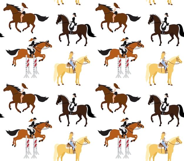 seamless, patrón, de, caballos