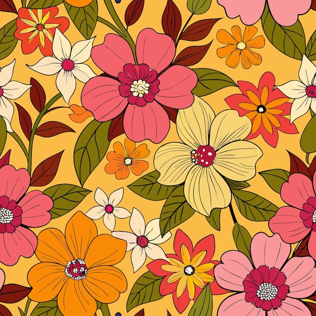 seamless, patrón, de, flores