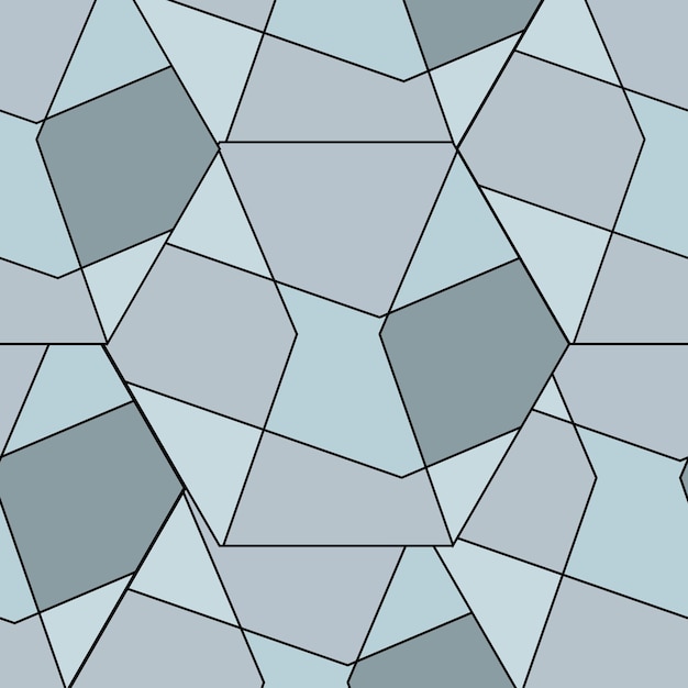 Seamless patrón geométrico de azulejos azules y grises