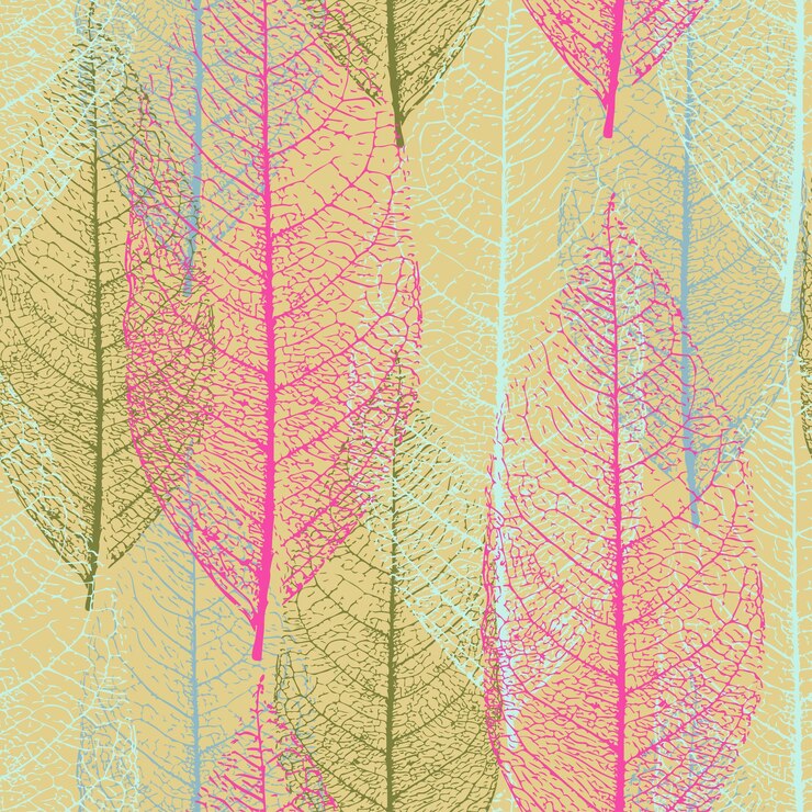 Vector seamless, patrón, de, hojas, en, primavera, colores, vector
