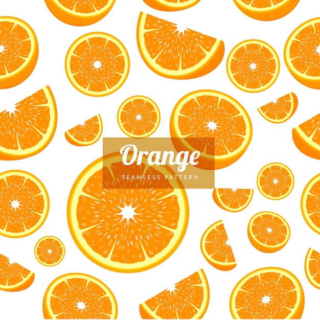 seamless, patrón, de, naranjas frescas, vector