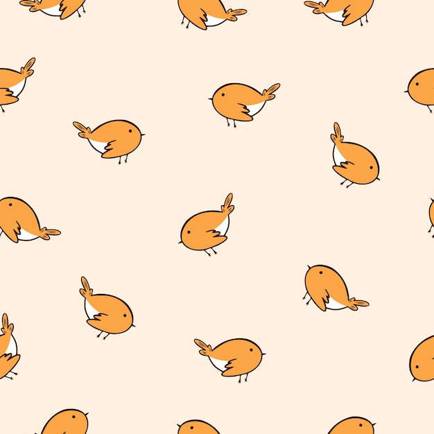 Seamless, pattern., colorido, lindo, pájaros, para, design., vector, ilustración