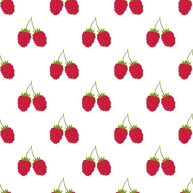 Seamless pattern flat raspberry