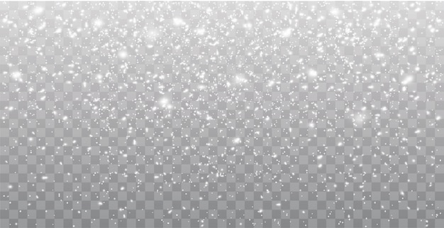 Vector seamless realista caída de nieve o copos de nieve. aislado en transparente.