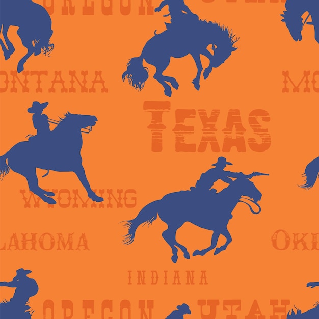 seamless, textura, salvaje oeste, rodeo, vaqueros