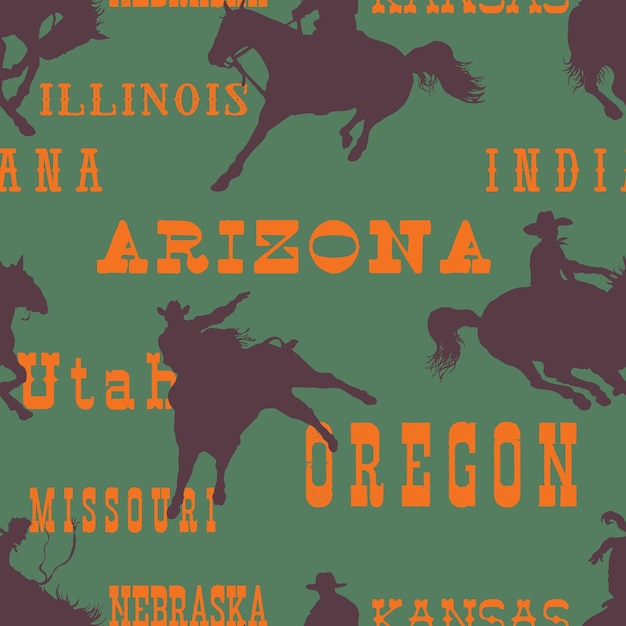 seamless, textura, salvaje oeste, rodeo, vaqueros