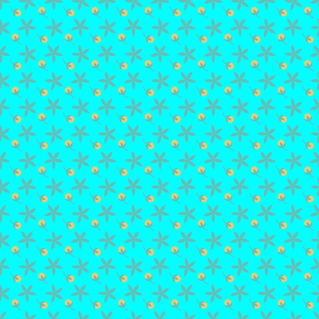 Seamless Turquoise Background With Delicate Floral Repeat Pattern Design