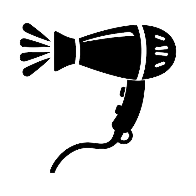 Secador de cabello Icon Glyph Barbería Icon Diseño Ilustración vectorial