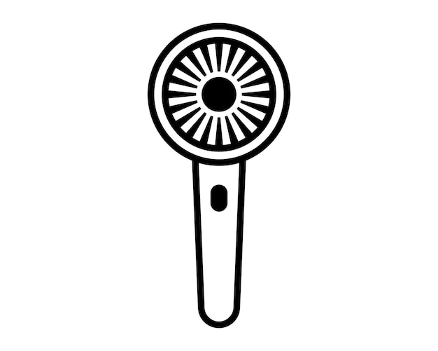Secador de cabello Línea Icono vectorial secador de pelo de moda de peluquero a secador de cabellos y secador de Cabello eléctrico Ilustración de soplador de peluquería Aparato de peinado de barbero