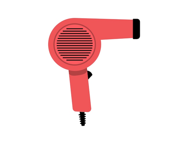 Secador de pelo Línea Icono de la moda secador de pelo de peluquero a secador y secador de cabello eléctrico soplador aparato de peluquería Ilustración de dibujos animados vectorial