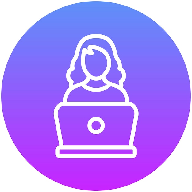 Secretaria Ilustración del icono vectorial femenino del conjunto de iconos de la legislación