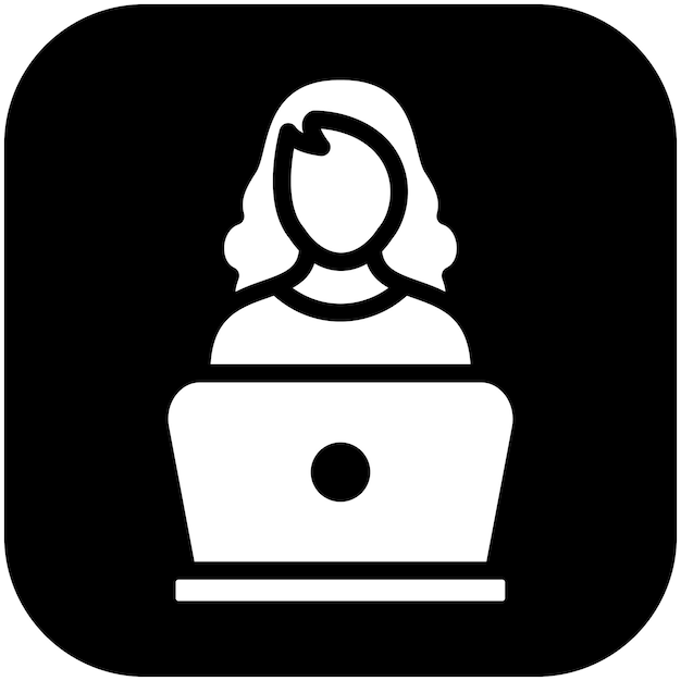 Secretaria Ilustración del icono vectorial femenino del conjunto de iconos de la legislación