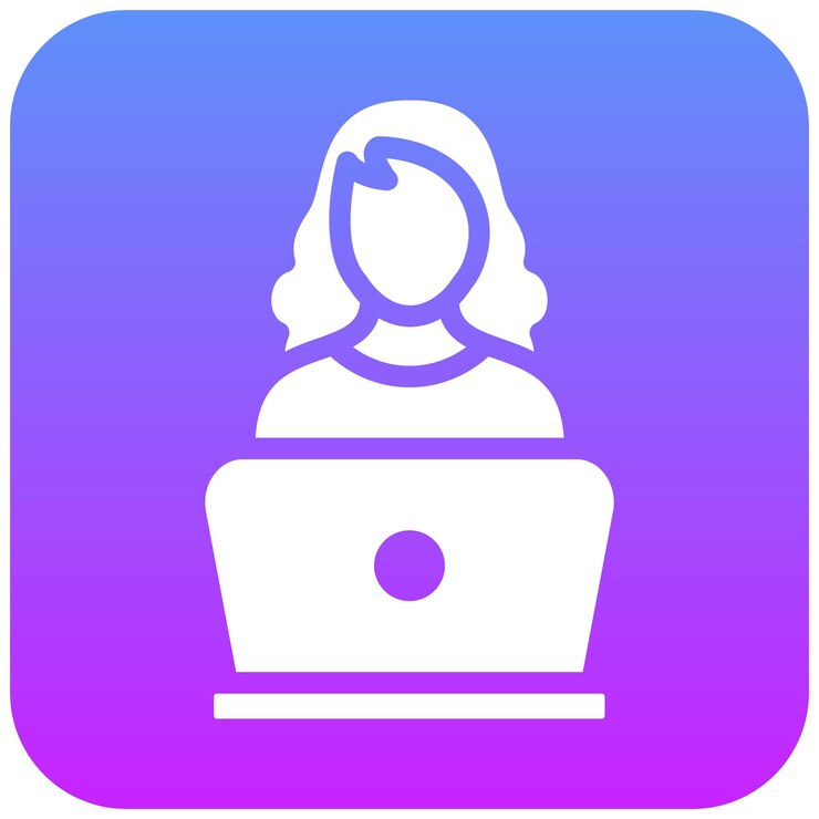 Vector secretaria ilustración del icono vectorial femenino del conjunto de iconos de la legislación