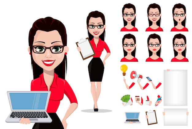 Secretaria en ropa de oficina