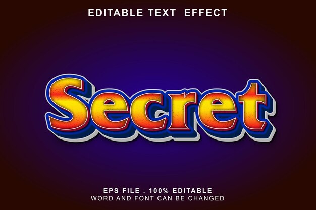 Secreto editable de efecto de texto