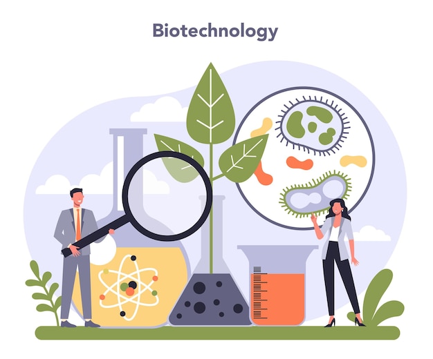 Sector de la industria de la biotecnología de la economía | Vector Premium