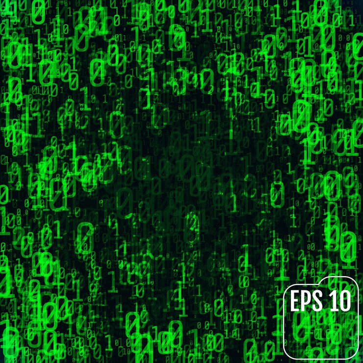 Vector secuencia de código binario en pantalla fondo de vector abstracto ilustración de matriz de computadora de descifrado y cifrado de datos y tecnología