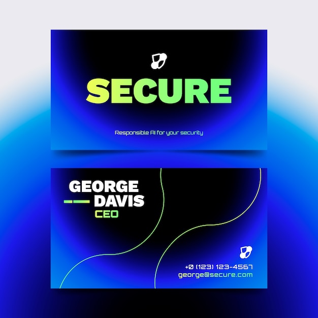 Secure business card for technology and cybersecurity