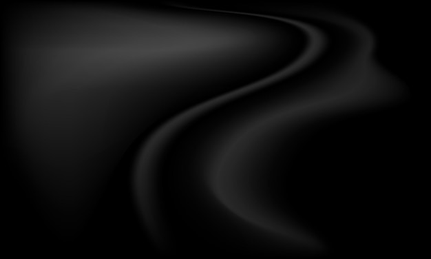 Seda ondulada de lujo negro abstracto Tela elegante textura suave fondo de lujo negro con espacio de copia