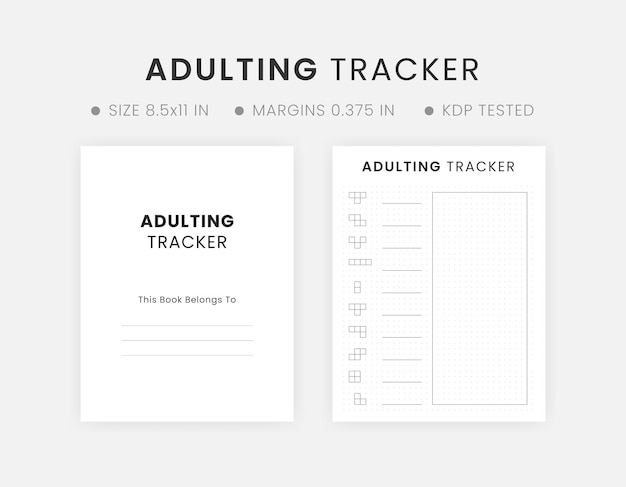 Seguidor de la edad adulta Imprimible Bullet Journal Diseño de página Mensual Seguidor de hábitos Seguidor de adultos