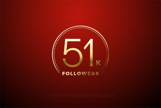 Seguidores de 51k con marco de brillo dorado.