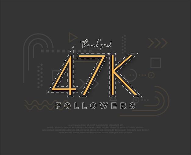 Seguidores simples únicos de 47k con números y líneas finas