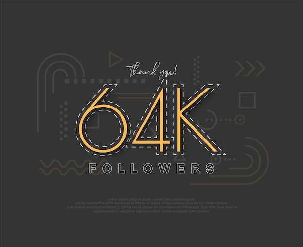 Seguidores únicos y simples de 64k con números y líneas delgadas