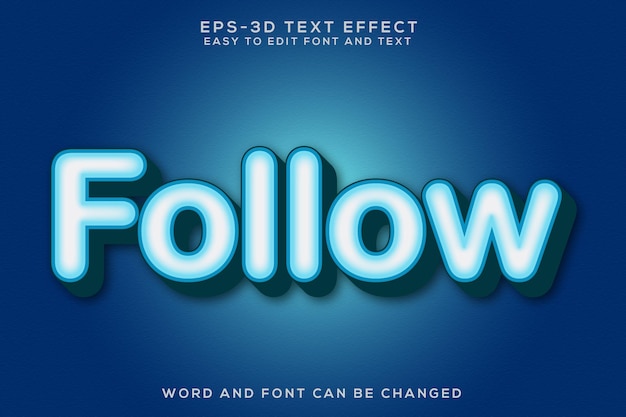 Seguir efecto de texto 3d