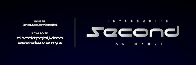 Segunda fuente de alfabeto urbano moderno y creativo Abstracto digital logotipo futurista música deporte