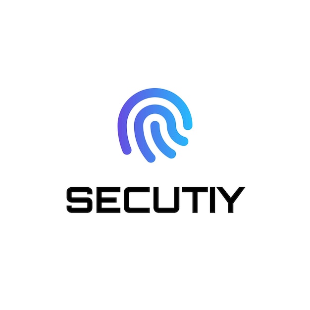 Segura la huella dactilar Privacidad Proteger el logotipo