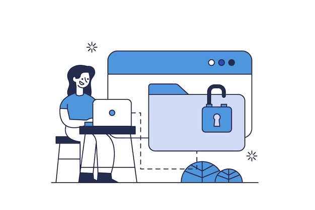 Seguridad de archivos e carpetas de ilustraciones