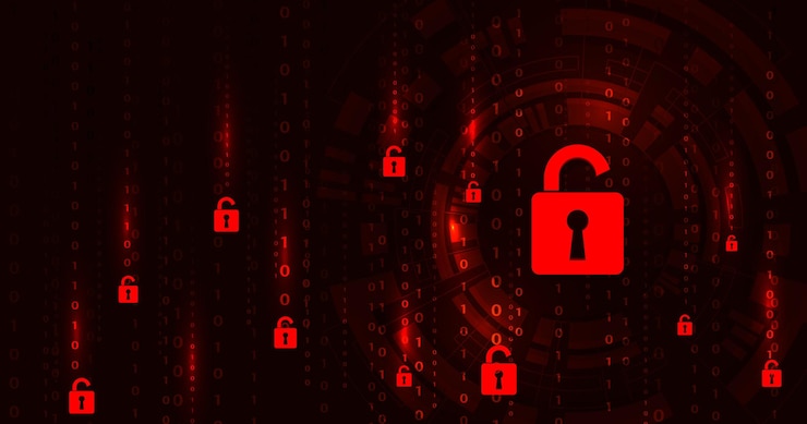 Vector seguridad cibernética destruida