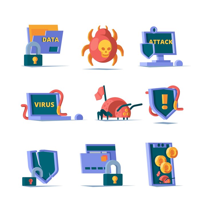 Vector seguridad de datos. candado servidor de seguridad de firewall de red en línea servidor limpio seguridad cibernética. ilustración de candado y protección de firewall cibernético