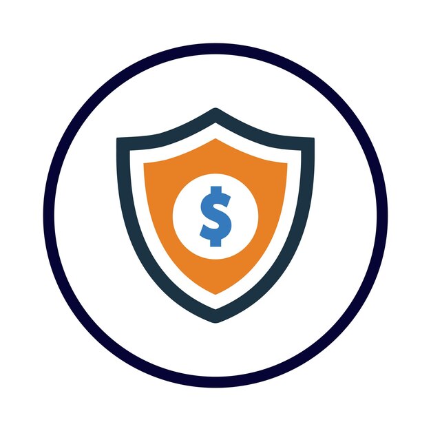 seguridad de dinero escudo mano seguridad financiera en la mano icono