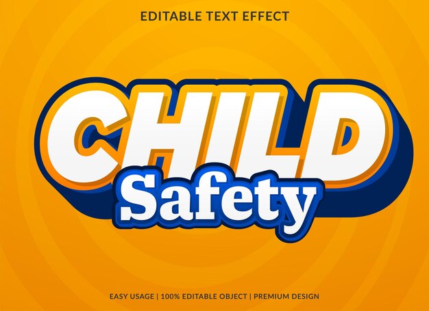 seguridad infantil uso de plantilla de efecto de texto editable para marca y logotipo de la empresa
