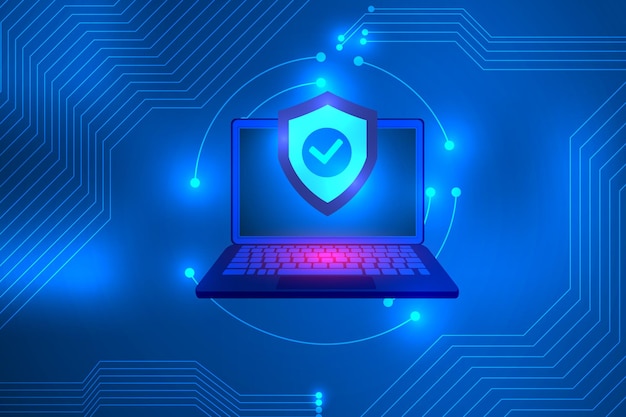 seguridad de innovación y protección contra piratas informáticos e ilustración de tecnología de malware.