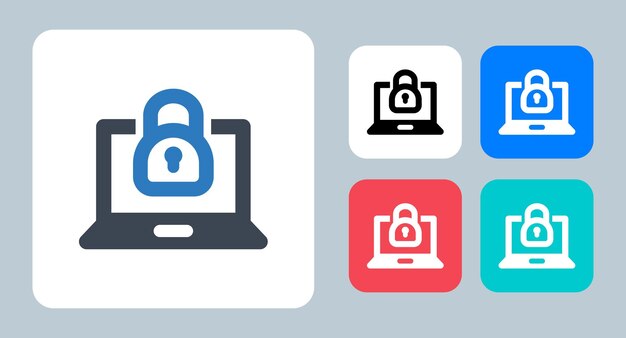Seguridad portátil icono vector ilustración símbolo iconos planos