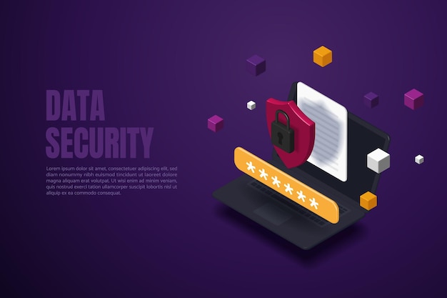 Seguridad de protección de datos confidenciales y contraseñas en portátiles