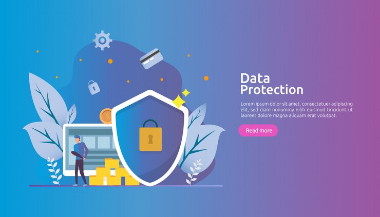 Vector seguridad de la red de seguridad y protección de datos confidenciales con carácter personal.
