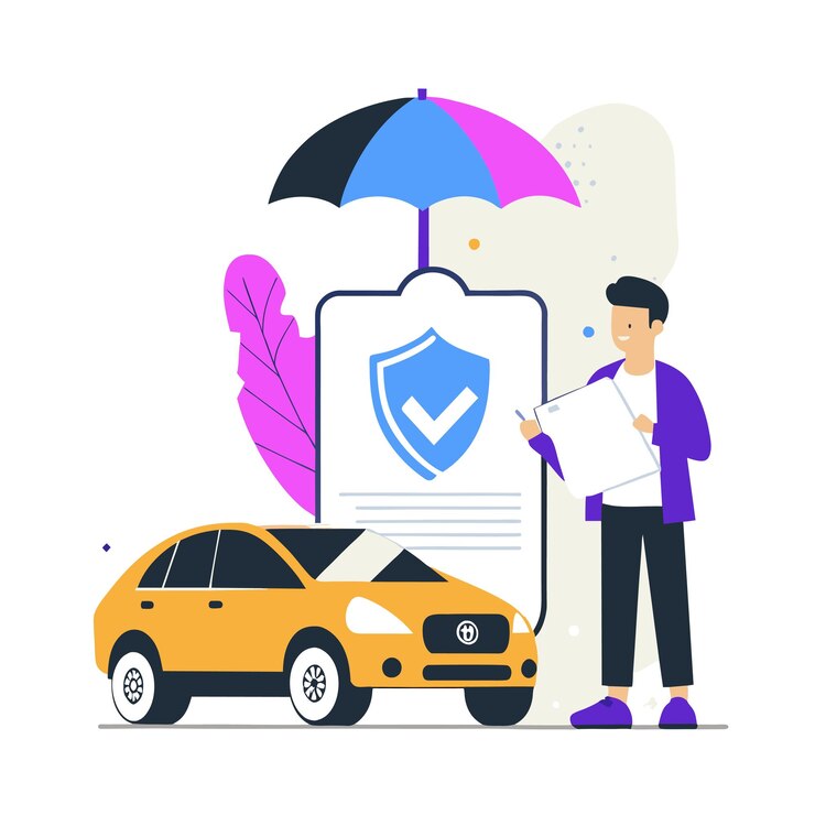 Vector seguro de automóvil protección de automóvil seguridad del vehículo