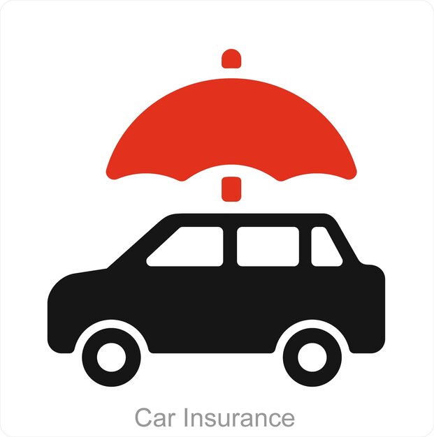 Seguro de automóviles y icono de automóviles cpncept