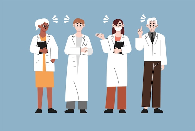 Seguro médico mejores médicos concepto moderno especialistas médicos digitales médicos y enfermeras portrai