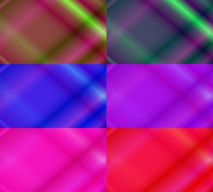 Vector seis conjuntos de fondo brillante degradado desenfoque moderno y colorido